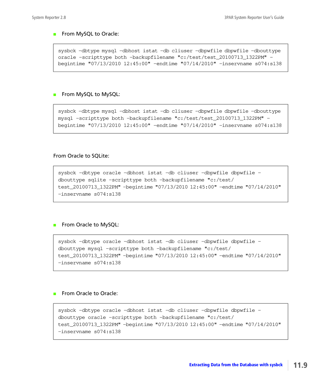 HP System Reporter Media Kit, System Reporter E-Media Kit manual 11.9, From MySQL to Oracle 