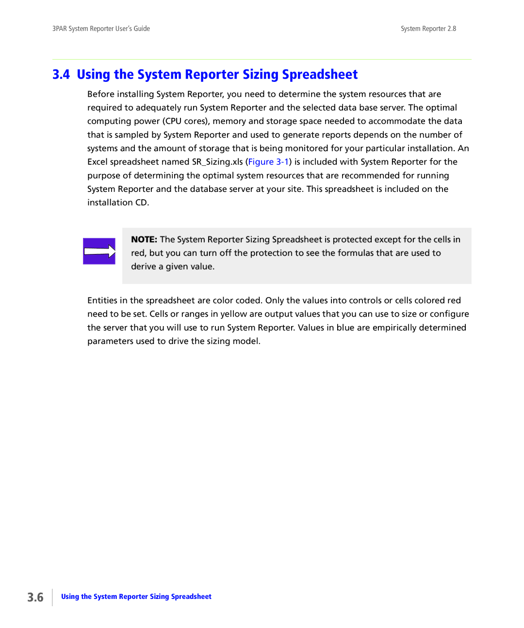 HP System Reporter E-Media Kit, System Reporter Media Kit manual Using the System Reporter Sizing Spreadsheet 