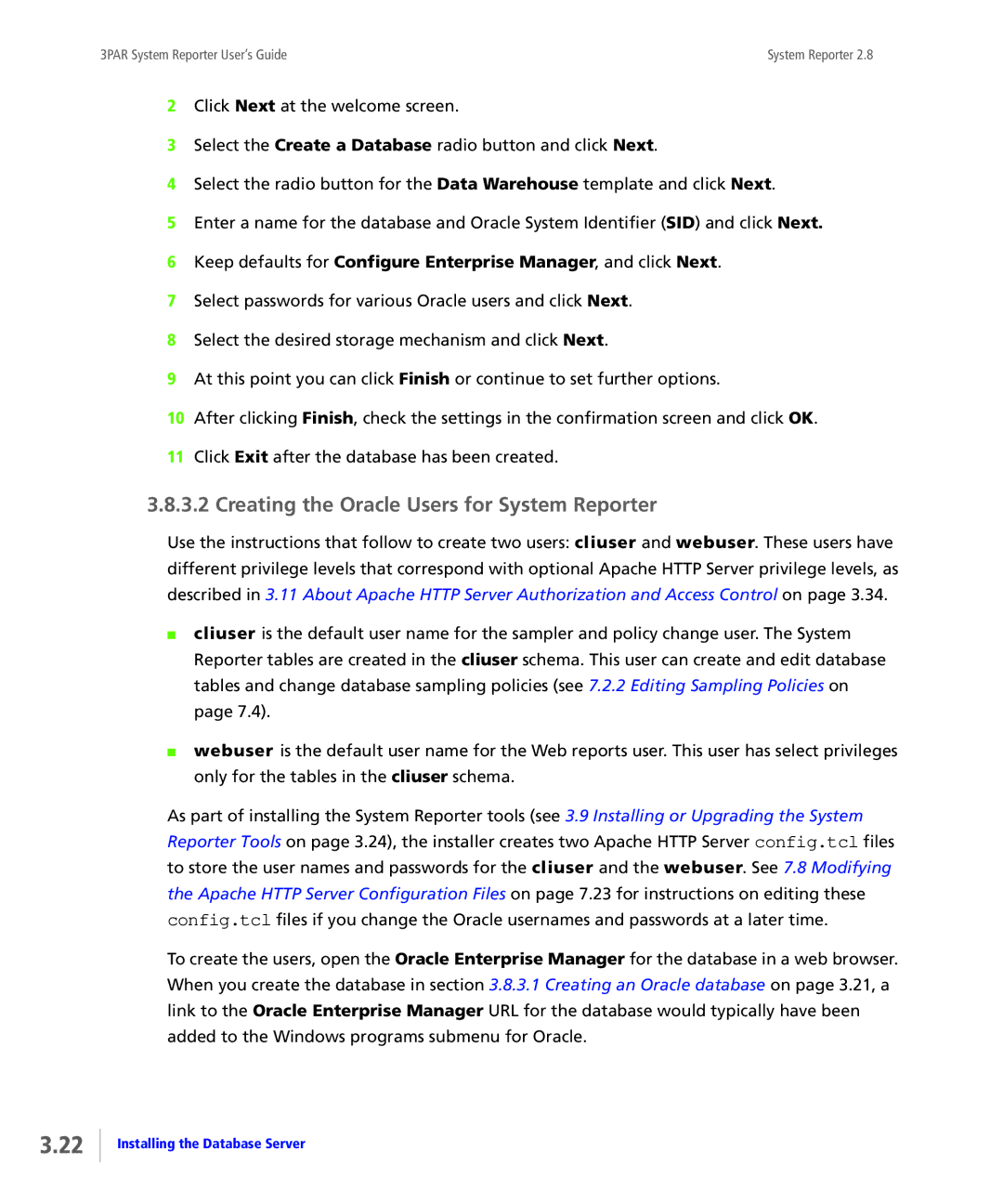 HP System Reporter E-Media Kit, System Reporter Media Kit manual Creating the Oracle Users for System Reporter 