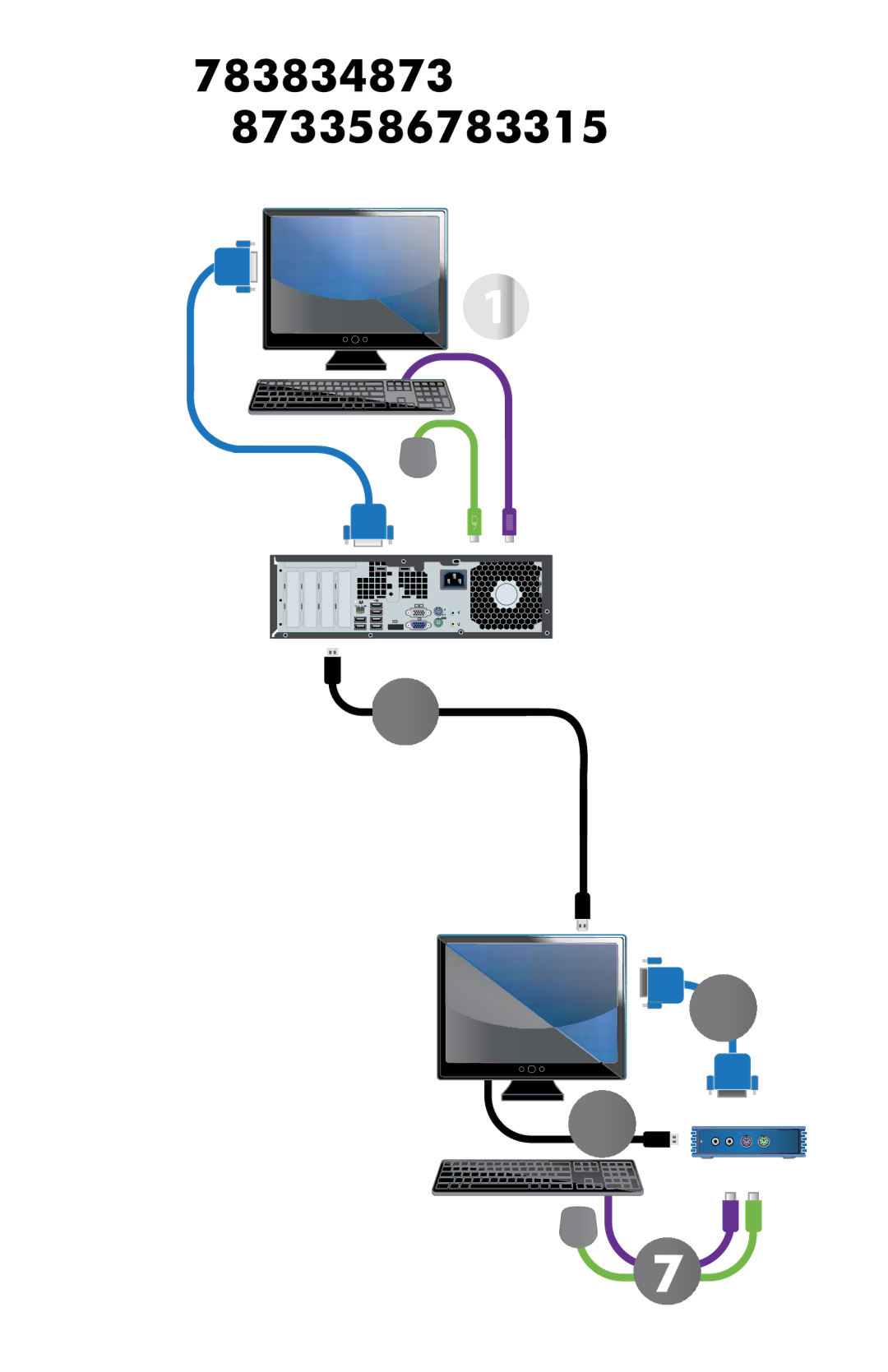 HP t100 manual Connecting Using Monitors With a Built-in USB Hub 