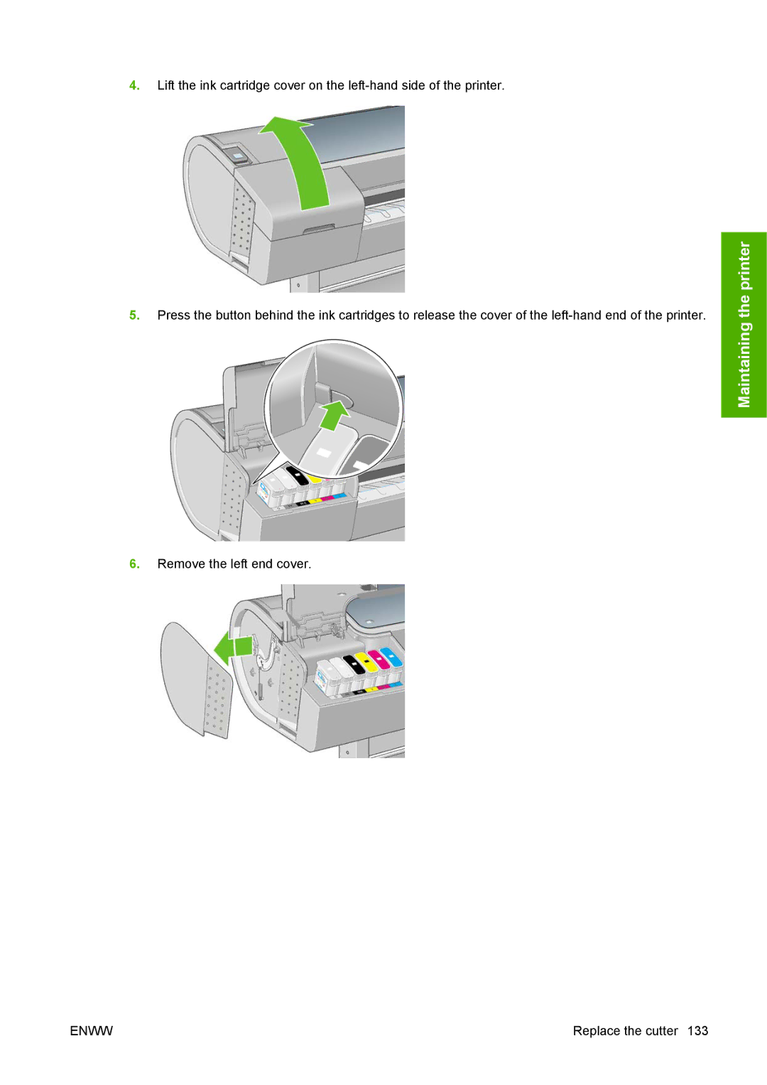 HP T1100 manual Replace the cutter 