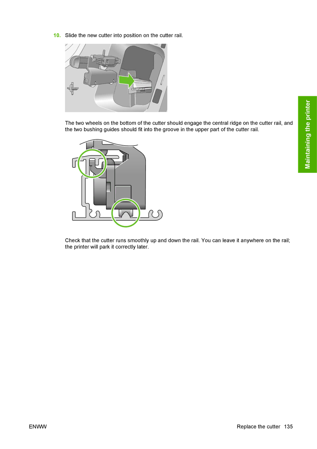 HP T1100 manual Maintaining the printer 