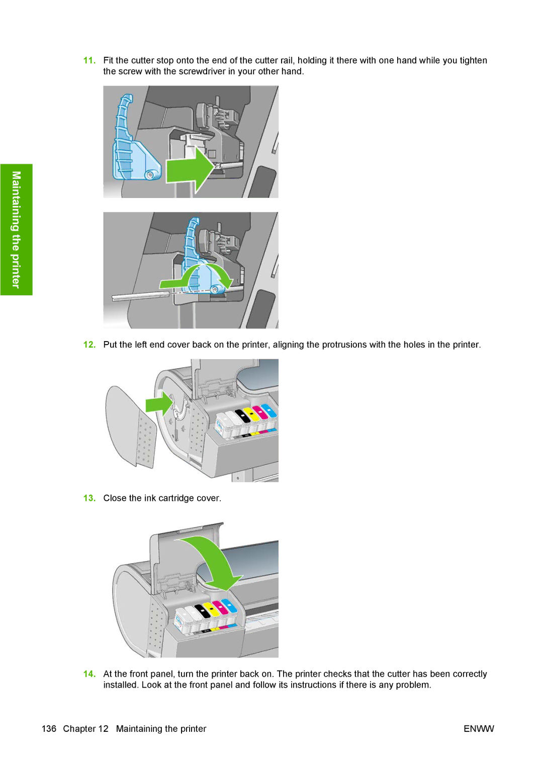 HP T1100 manual Maintaining the printer 