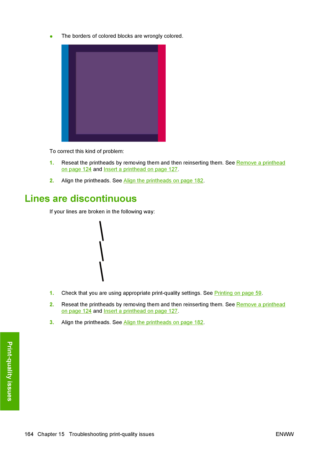 HP T1100 manual Lines are discontinuous 