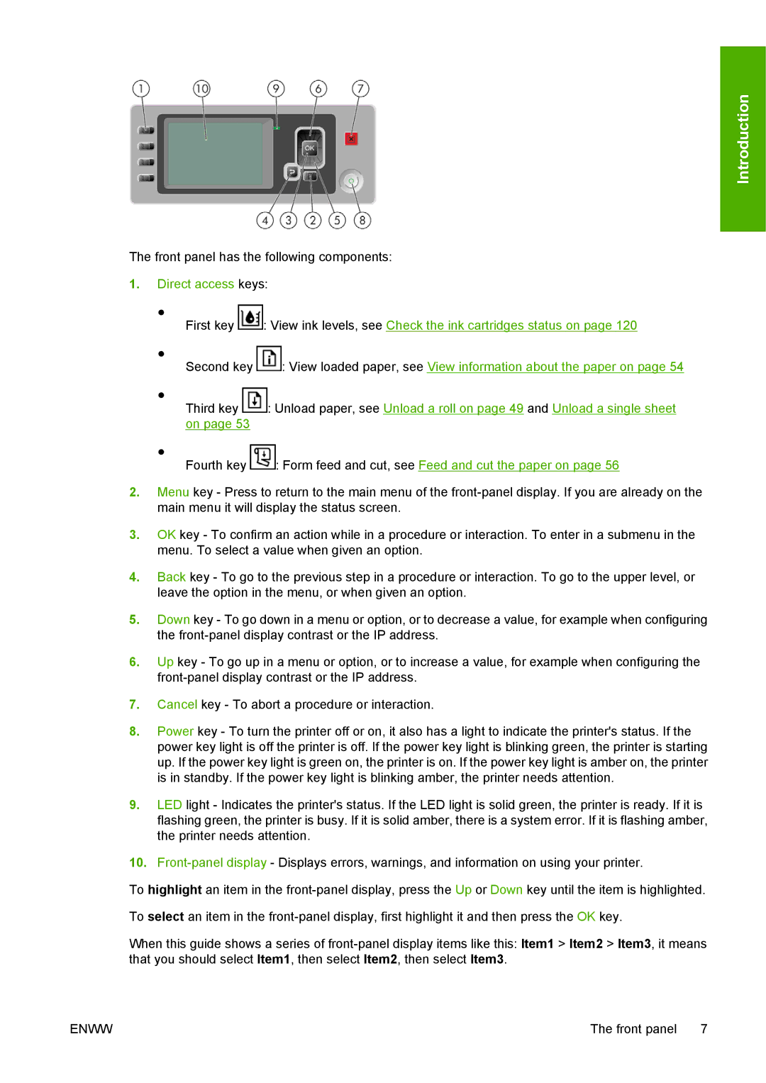 HP T1100 manual Direct access keys 