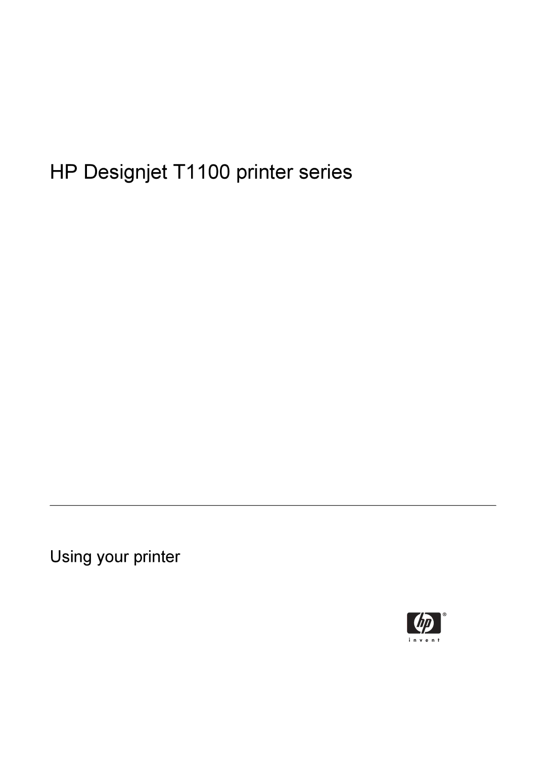 HP manual HP Designjet T1100 printer series 