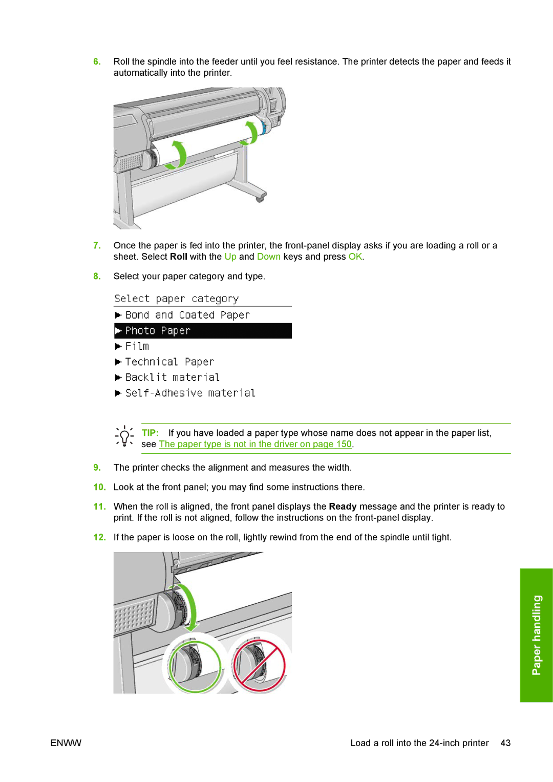 HP T1100 manual HandlingPaper 