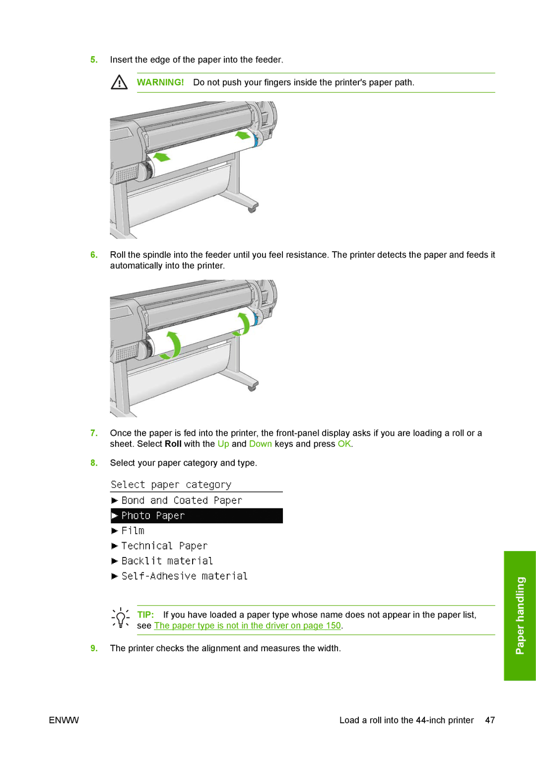 HP T1100 manual Paper handling 