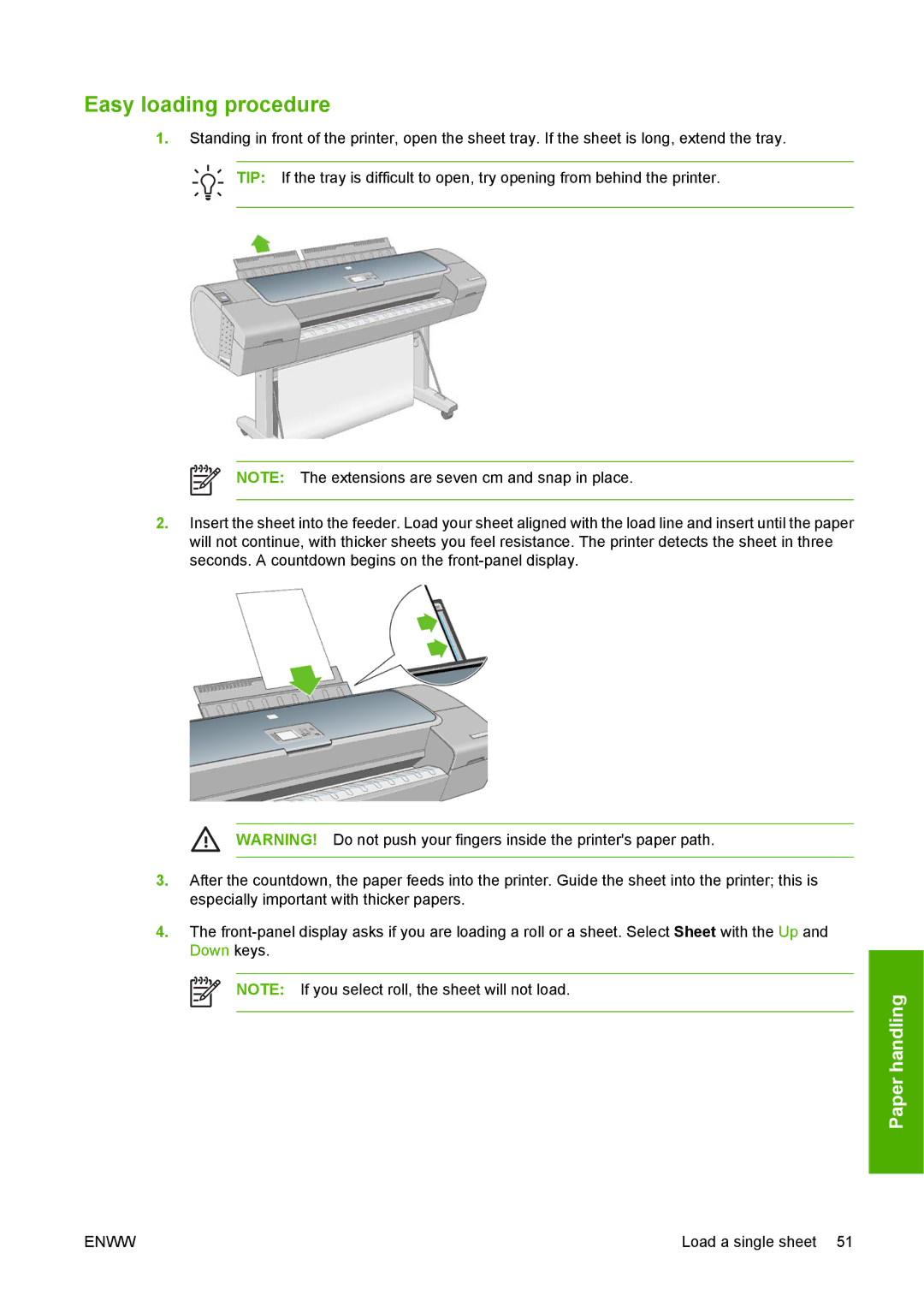 HP T1100 manual Easy loading procedure 