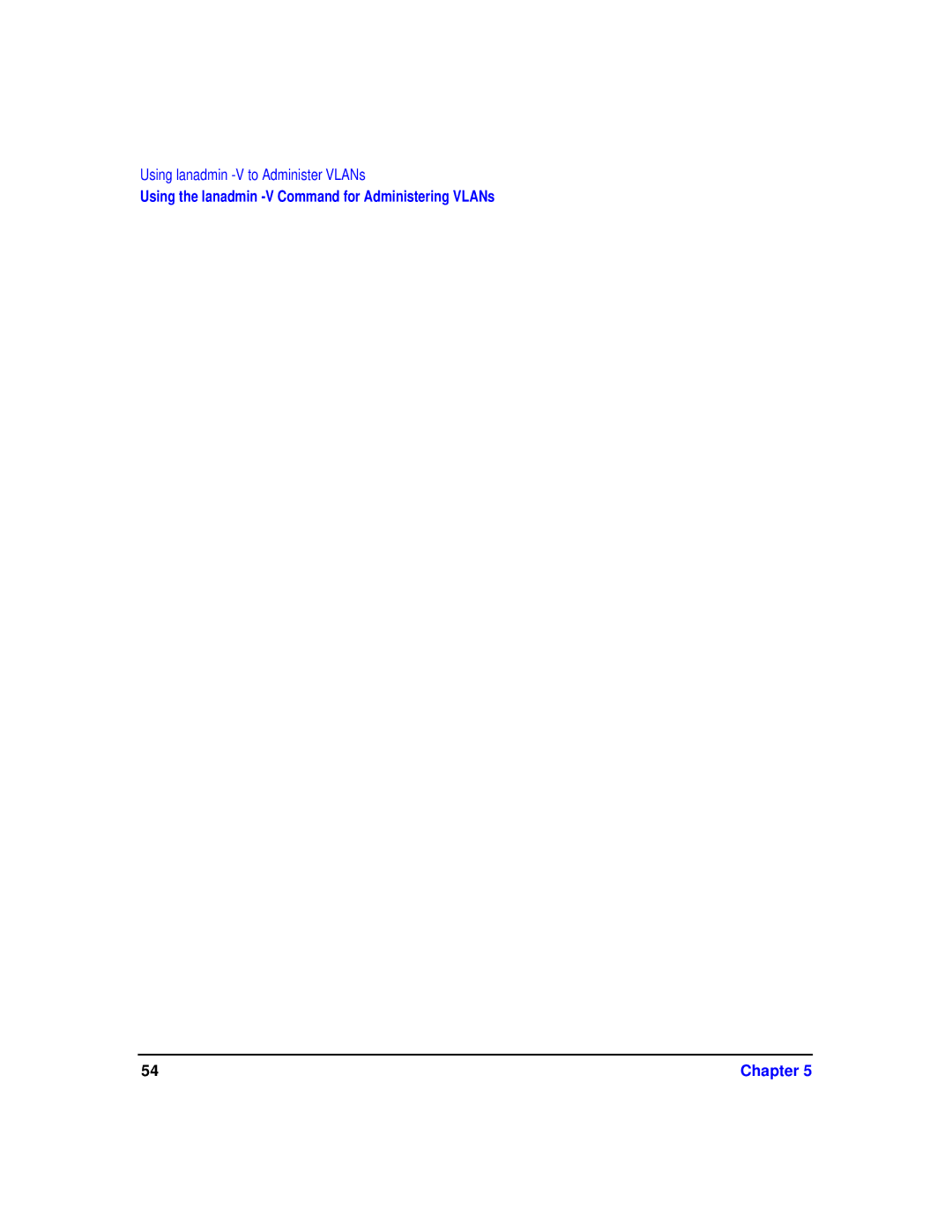 HP T1453-90001 manual Using lanadmin -V to Administer VLANs 