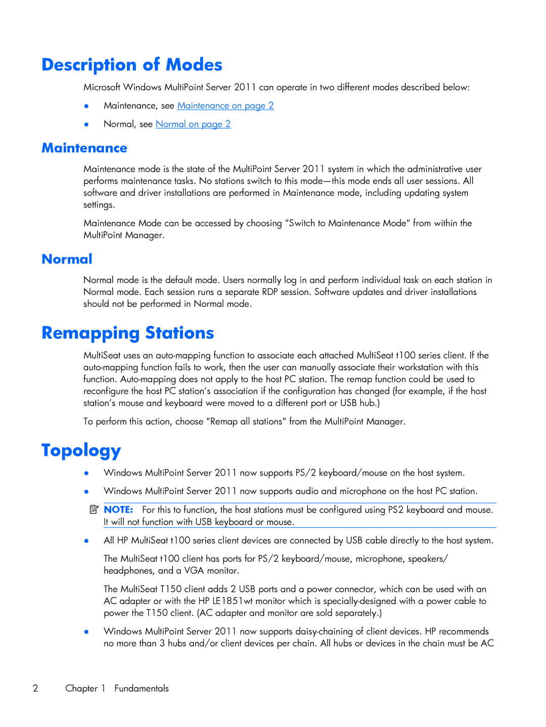 HP t150 manual Maintenance, Normal 