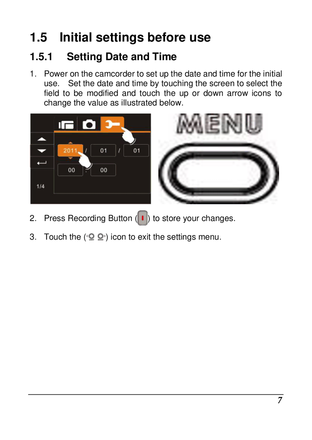 HP T250 manual Initial settings before use, Setting Date and Time 