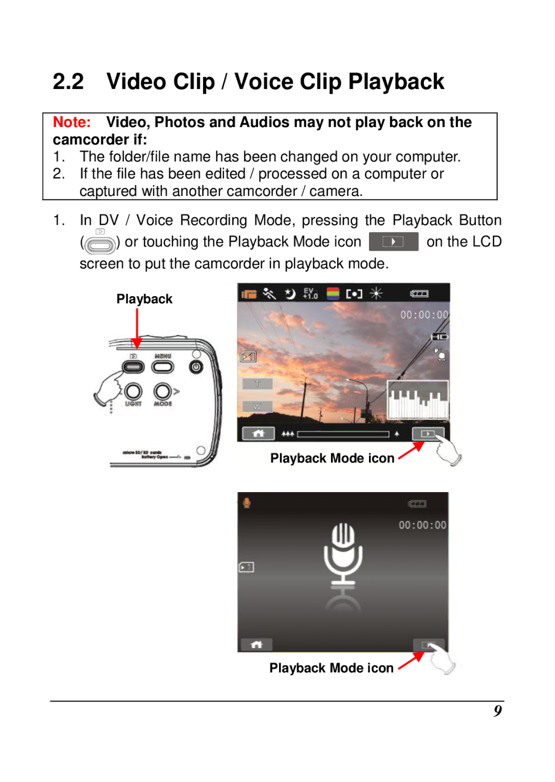 HP T250 manual Video Clip / Voice Clip Playback 