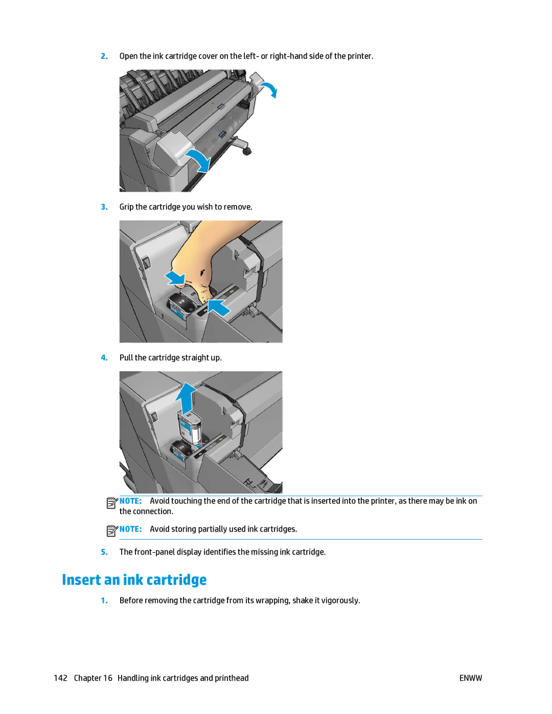 HP T2500 manual Insert an ink cartridge 