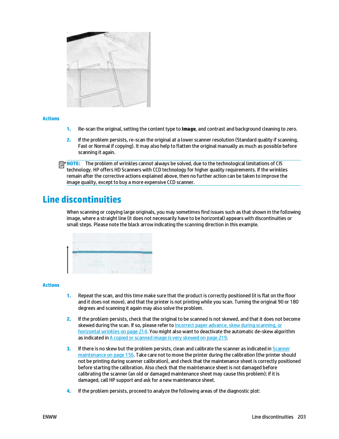 HP T2500 manual Line discontinuities 