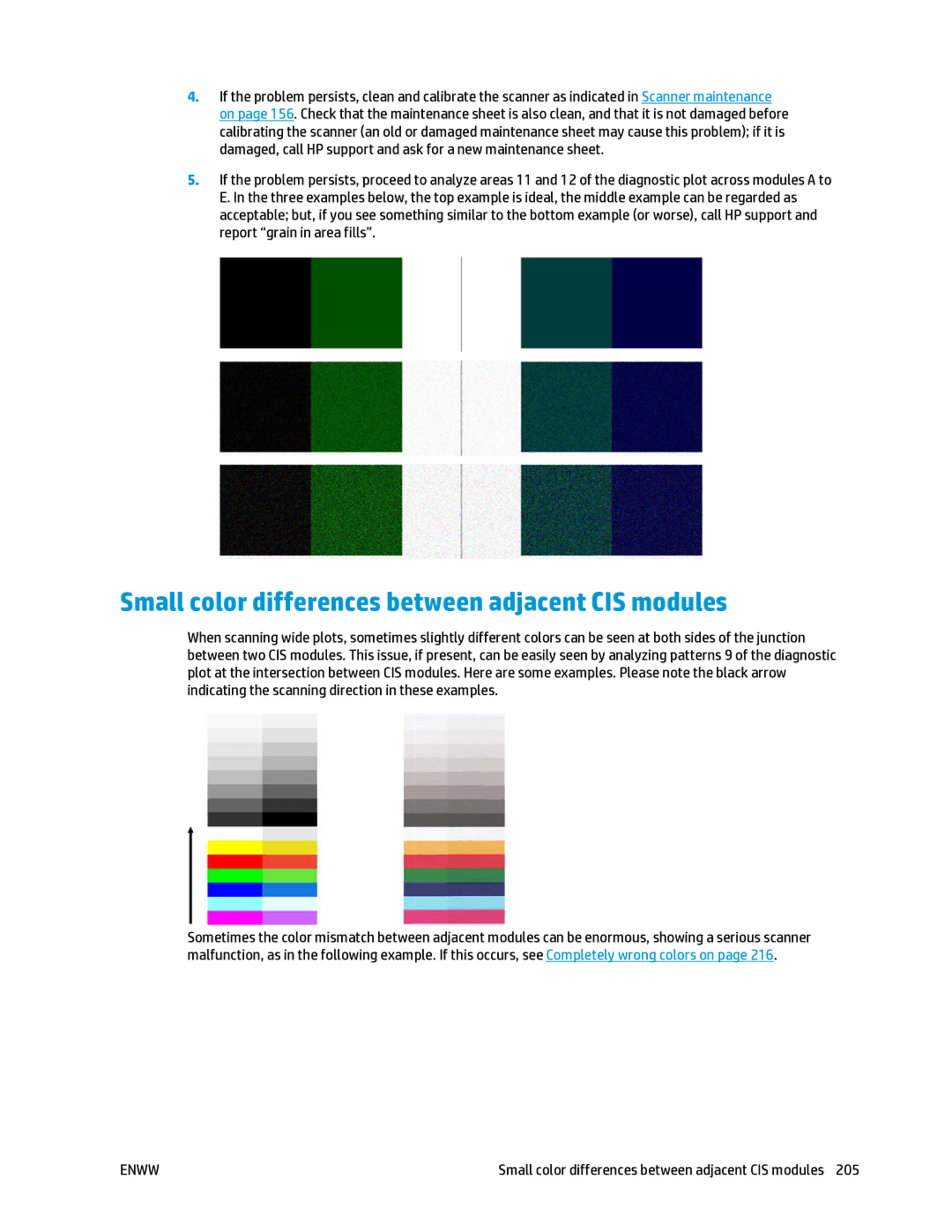 HP T2500 manual Small color differences between adjacent CIS modules 