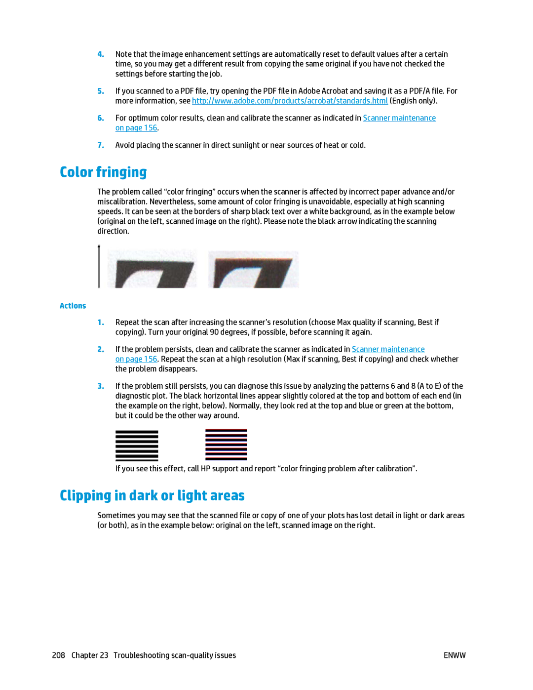 HP T2500 manual Color fringing, Clipping in dark or light areas 