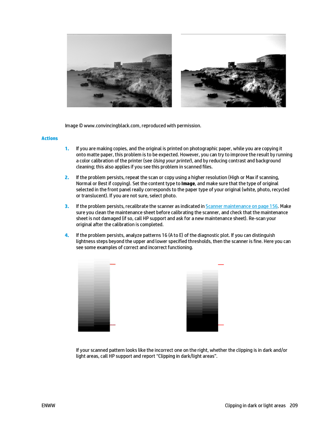 HP T2500 manual Clipping in dark or light areas 