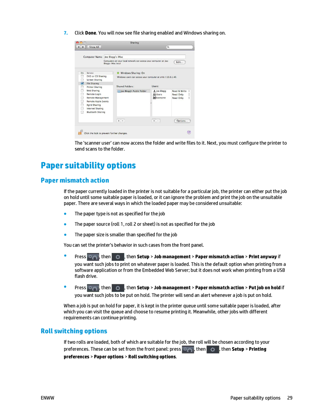 HP T2500 manual Paper suitability options, Paper mismatch action, Roll switching options 