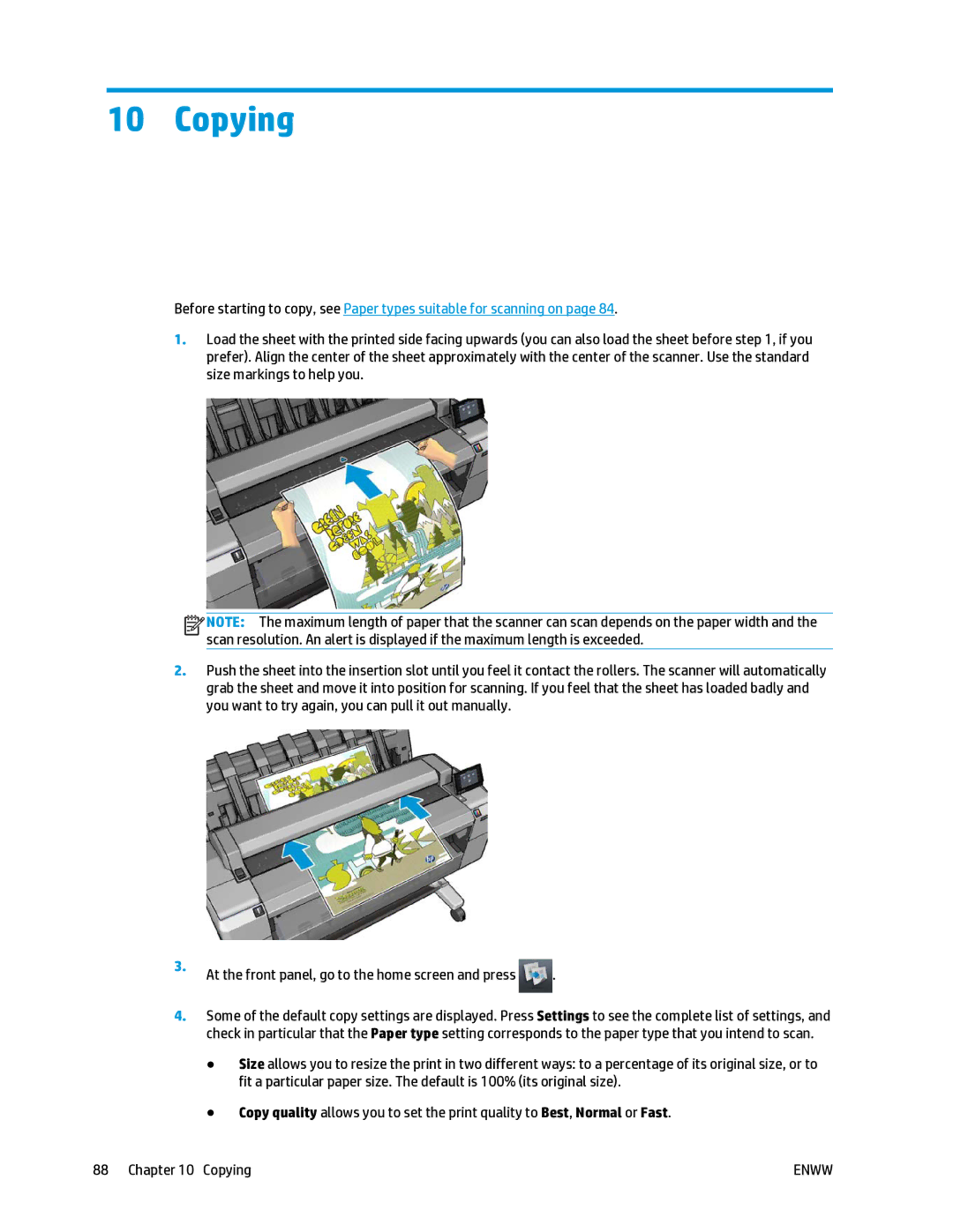 HP T2500 manual Copying 