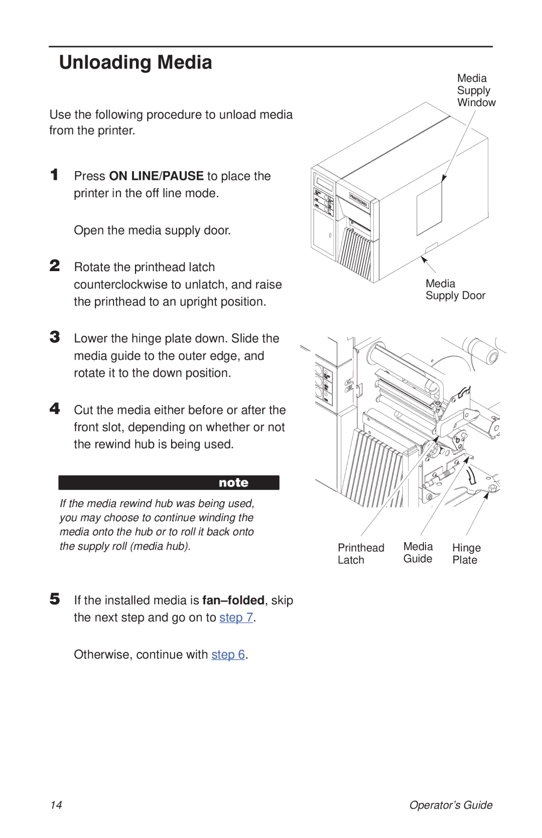 HP T3204 manual Unloading Media 