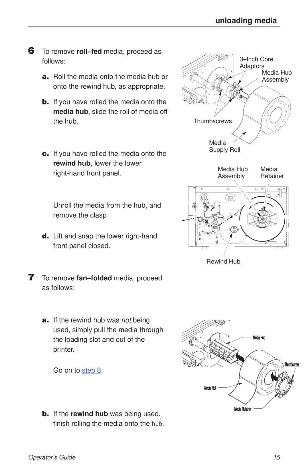 HP T3204 manual Unloading media 