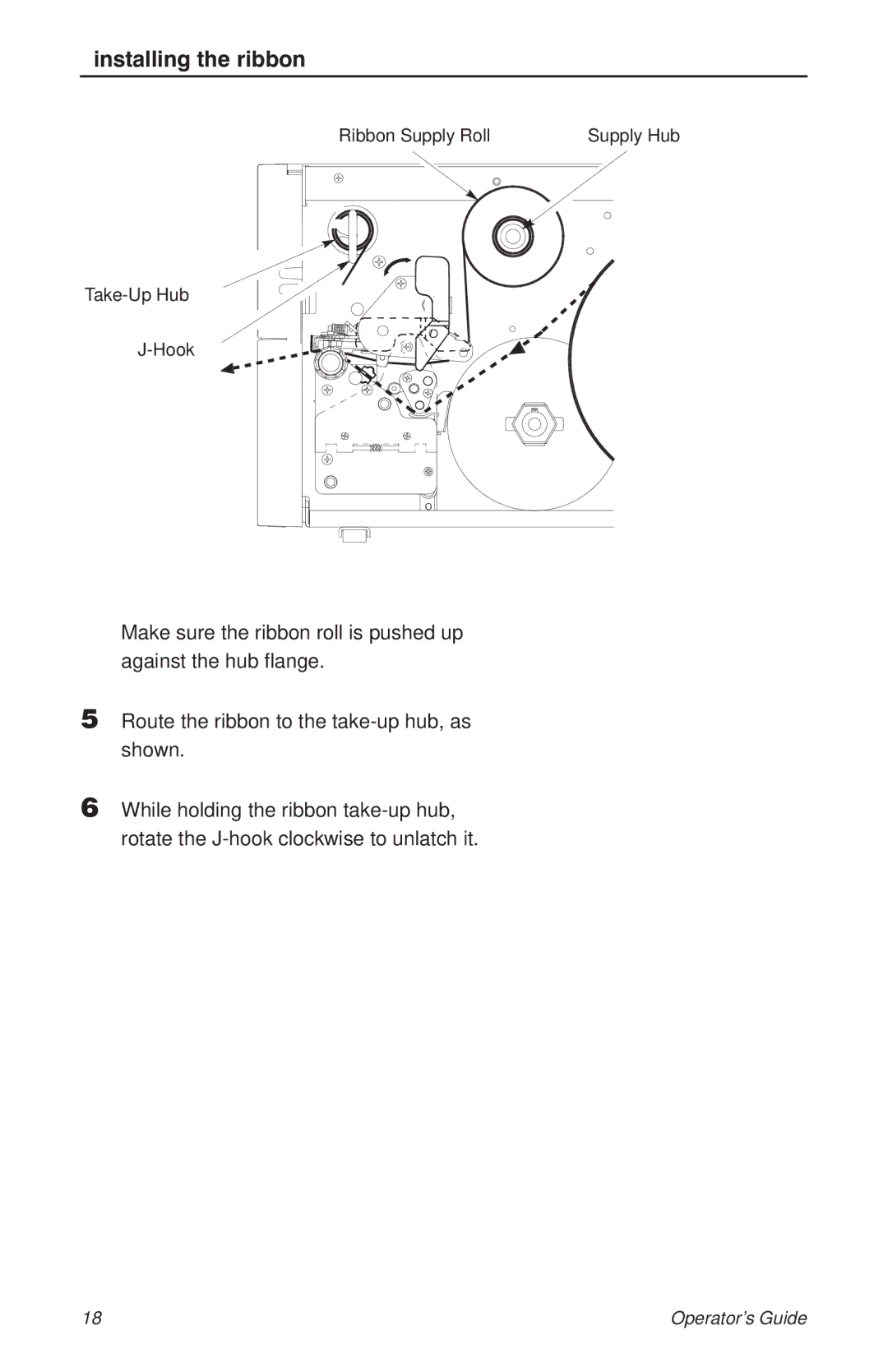 HP T3204 manual Installing the ribbon 