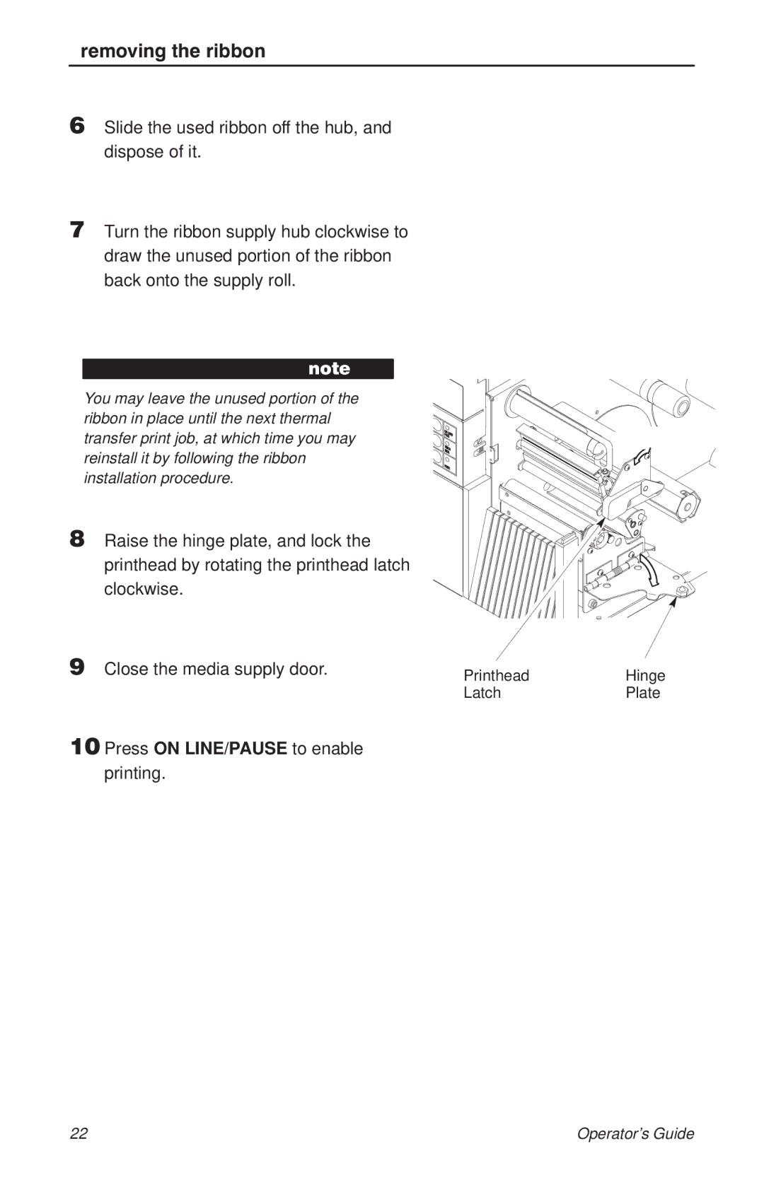 HP T3204 manual Printhead Hinge Latch Plate 