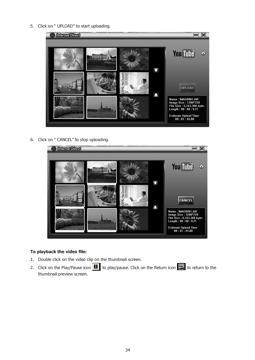 HP t500 manual To playback the video file 