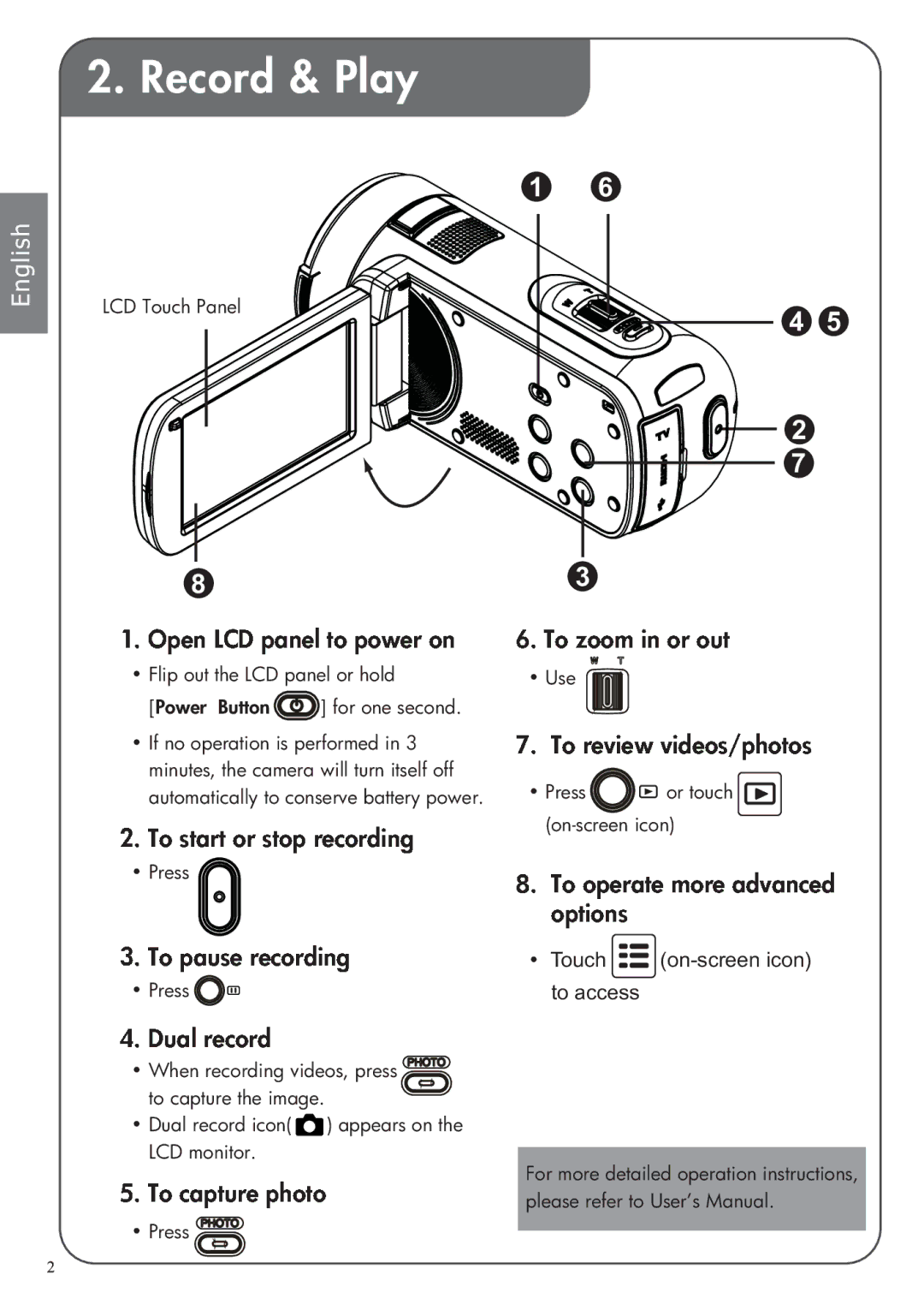 HP t500 manual Record & Play 