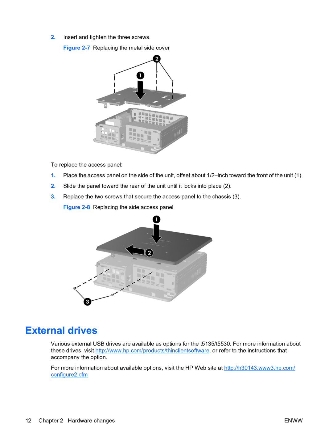 HP t5135 manual External drives 