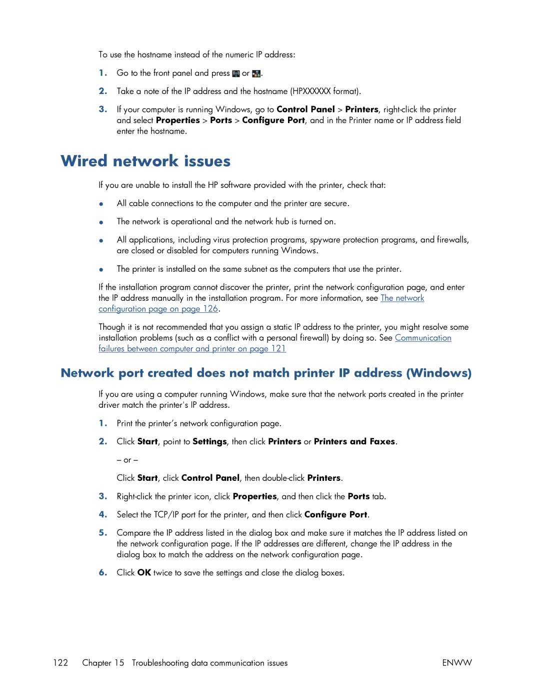 HP T520 manual Wired network issues 