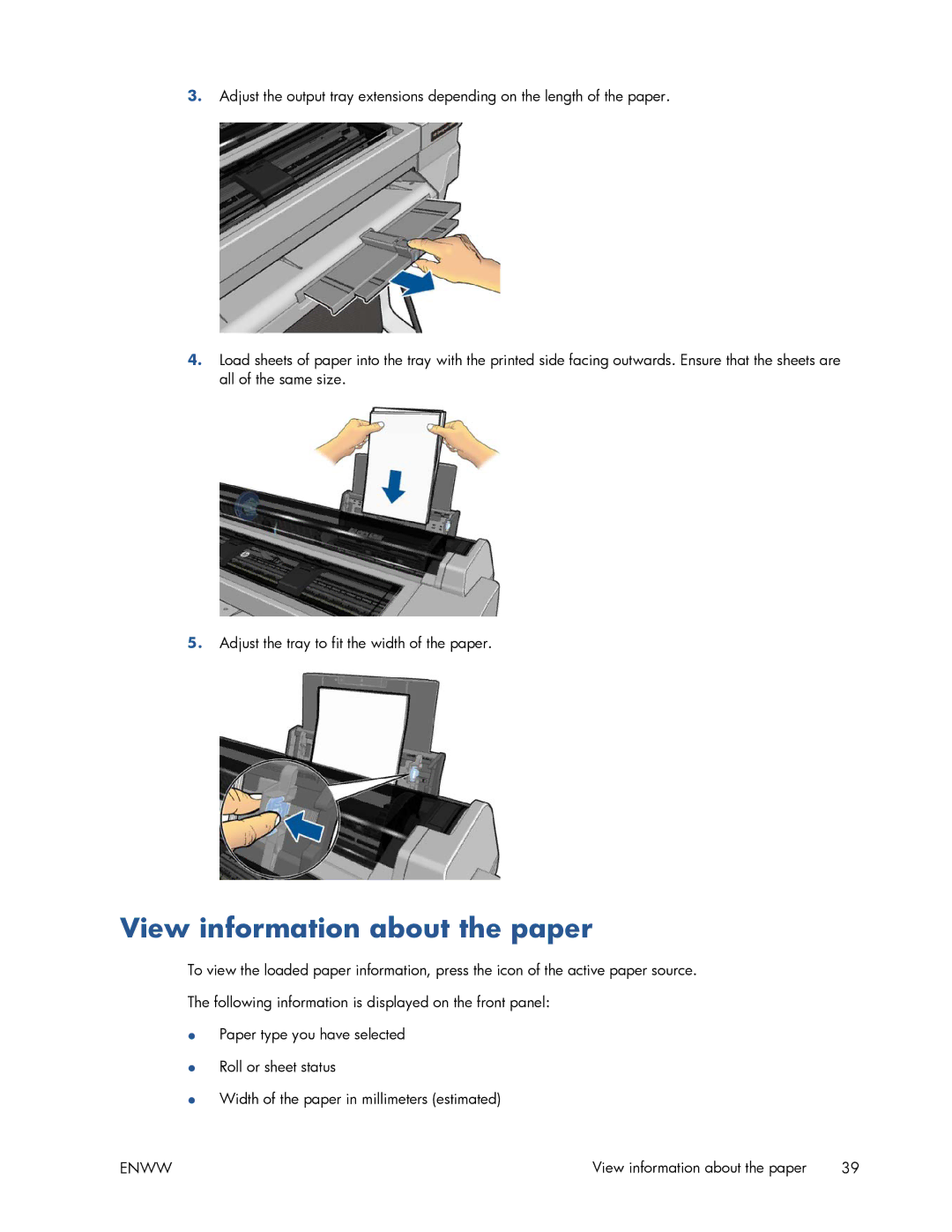 HP T520 manual View information about the paper 