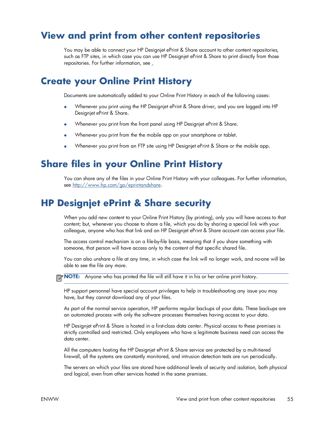 HP T520 manual View and print from other content repositories, Create your Online Print History 