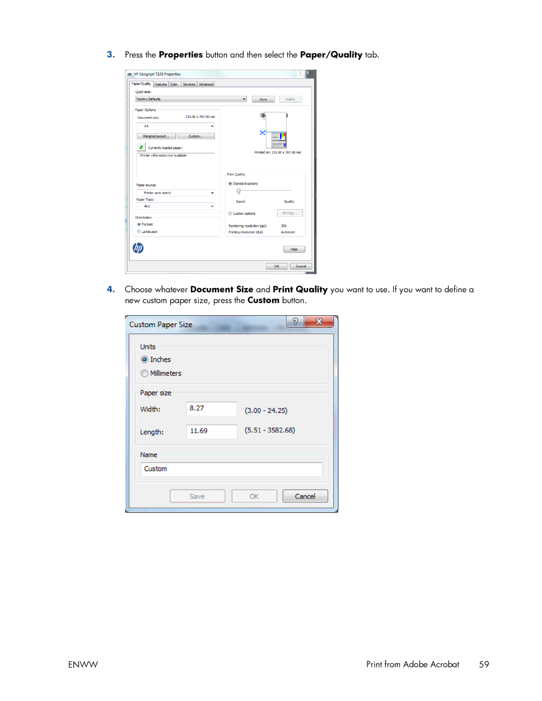 HP T520 manual Print from Adobe Acrobat 