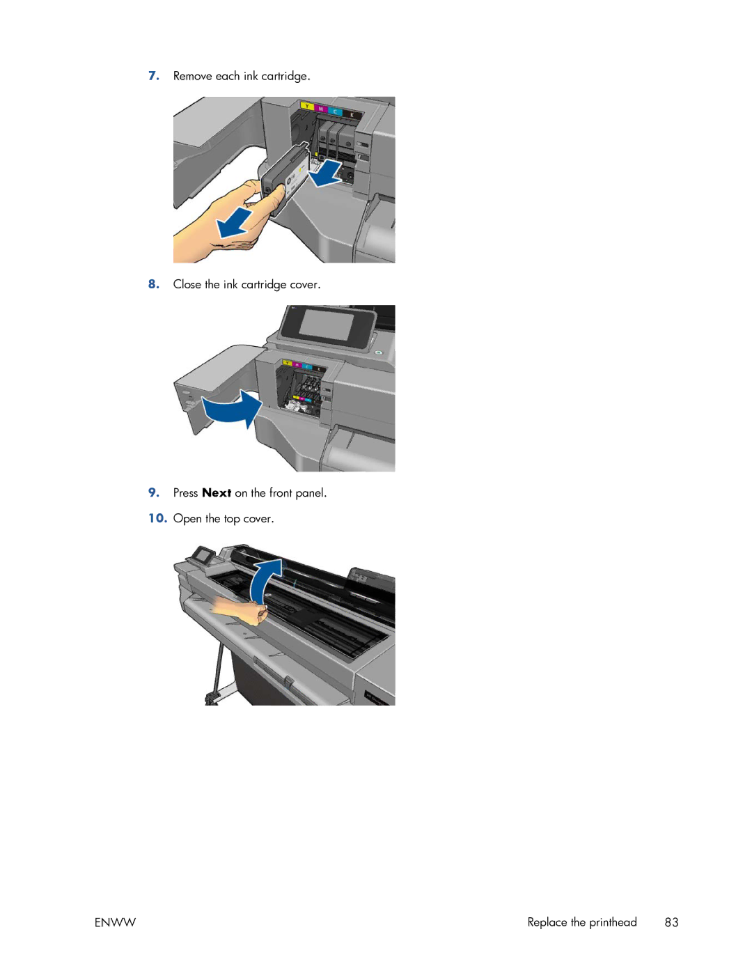 HP T520 manual Replace the printhead 