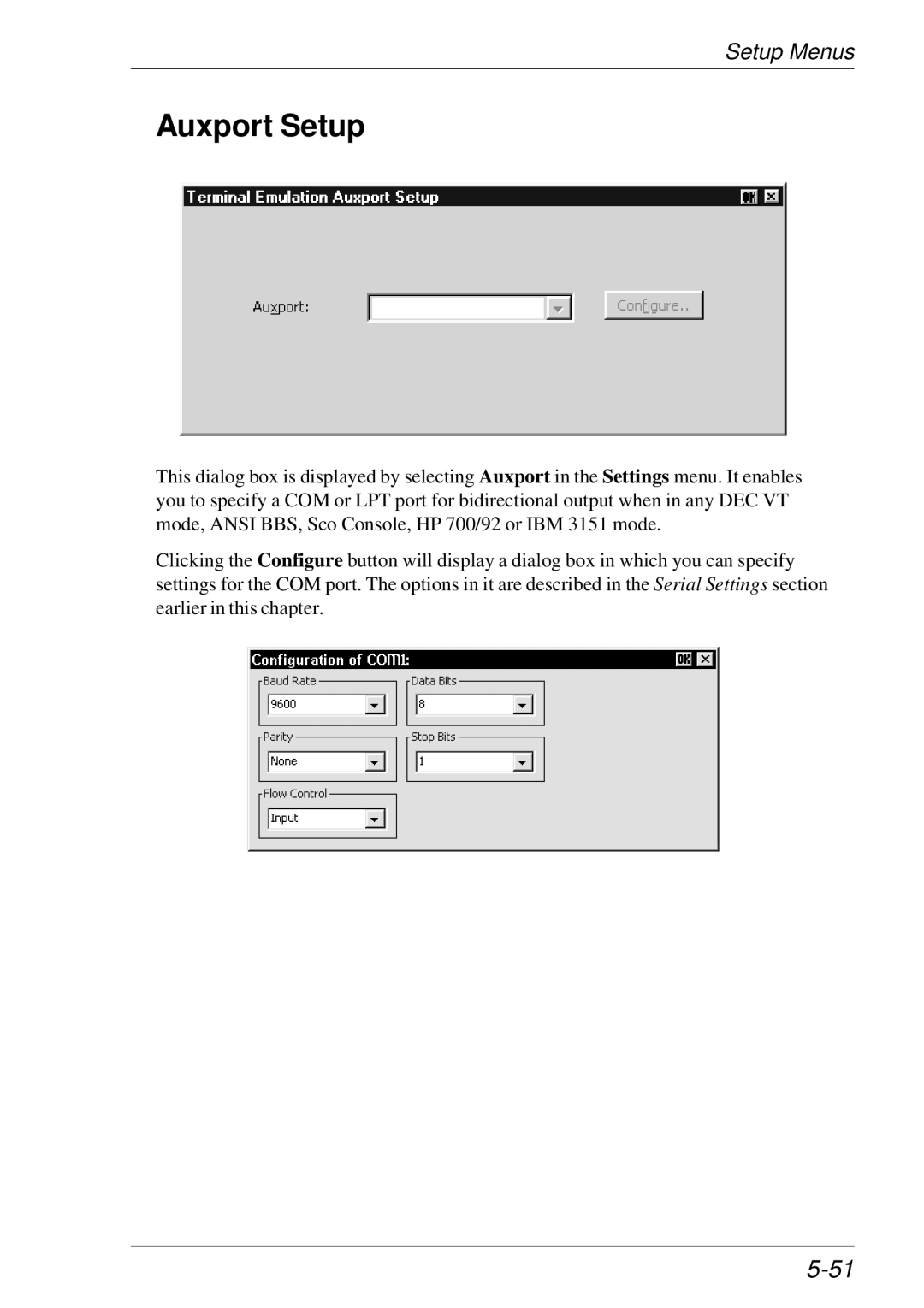 HP t5510 manual Auxport Setup 