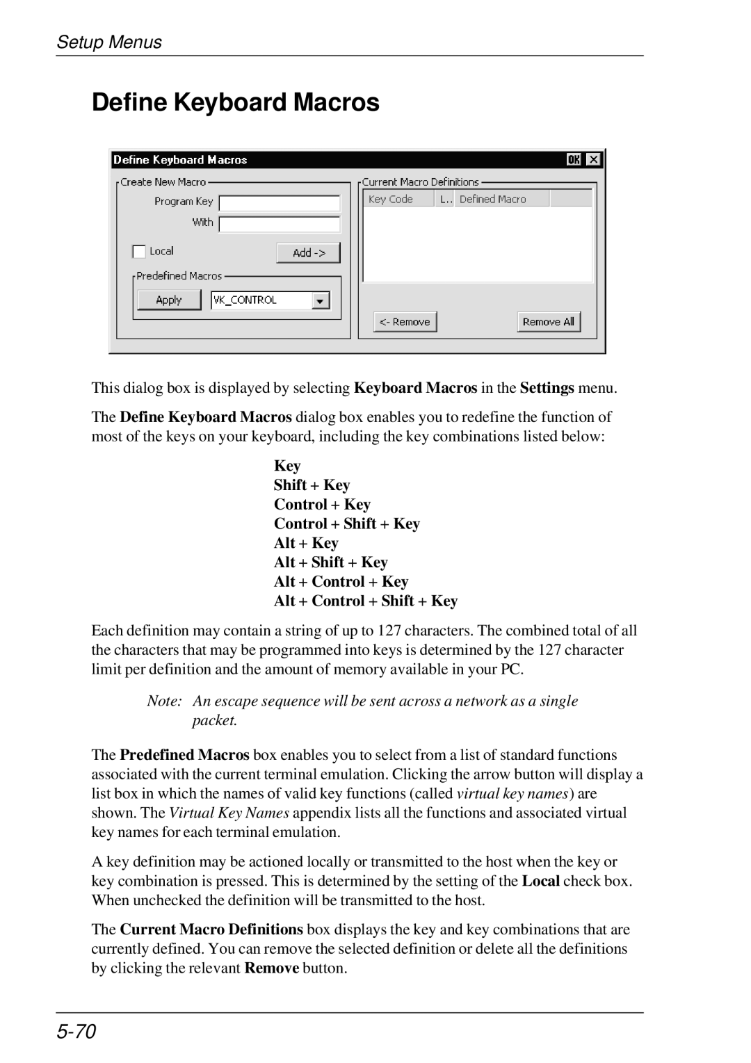 HP t5510 manual Define Keyboard Macros 