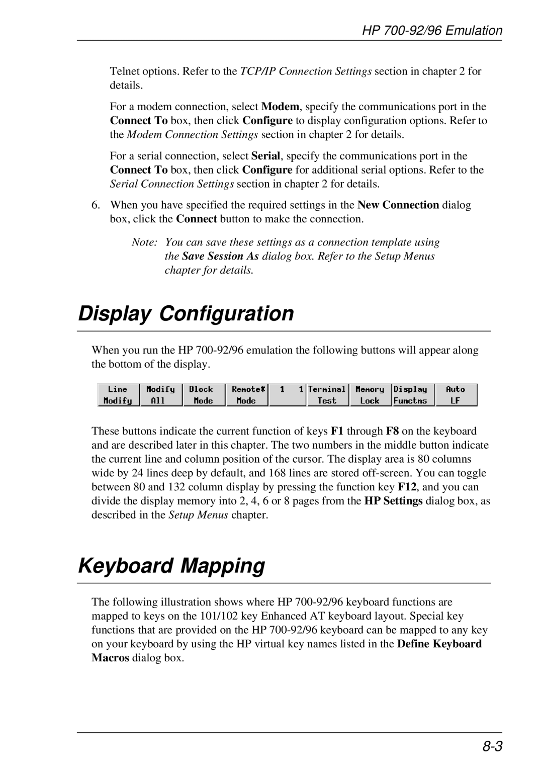 HP t5510 manual Display Configuration, Keyboard Mapping 