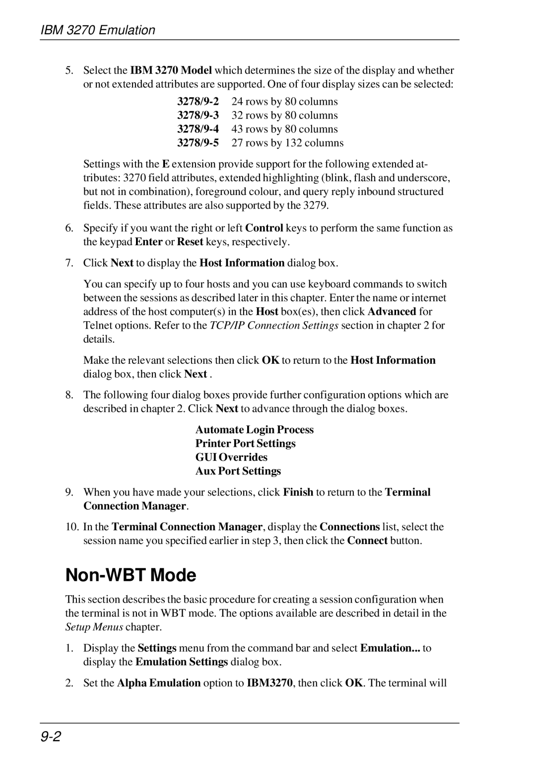 HP t5510 manual Non-WBT Mode 