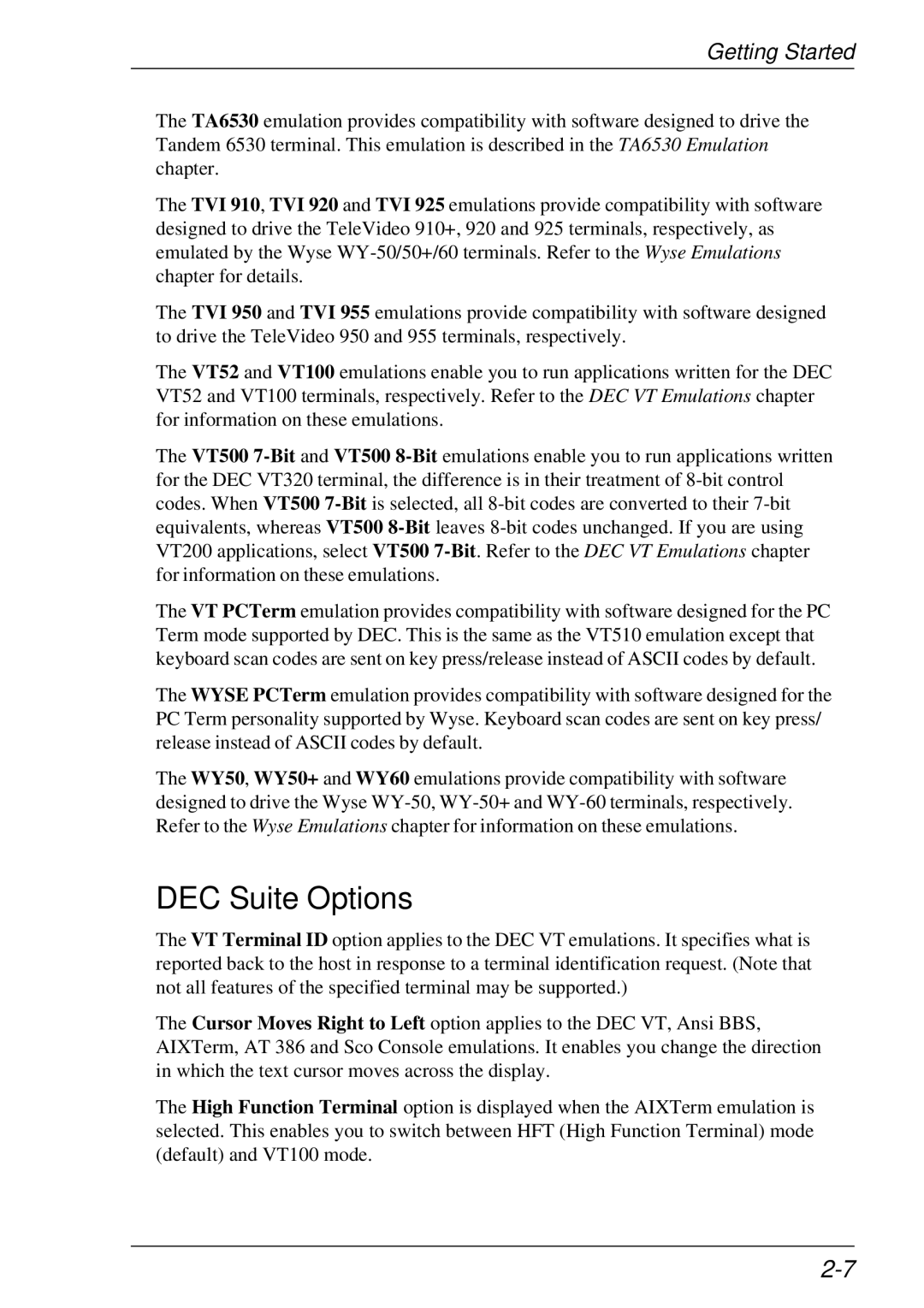 HP t5510 manual DEC Suite Options 