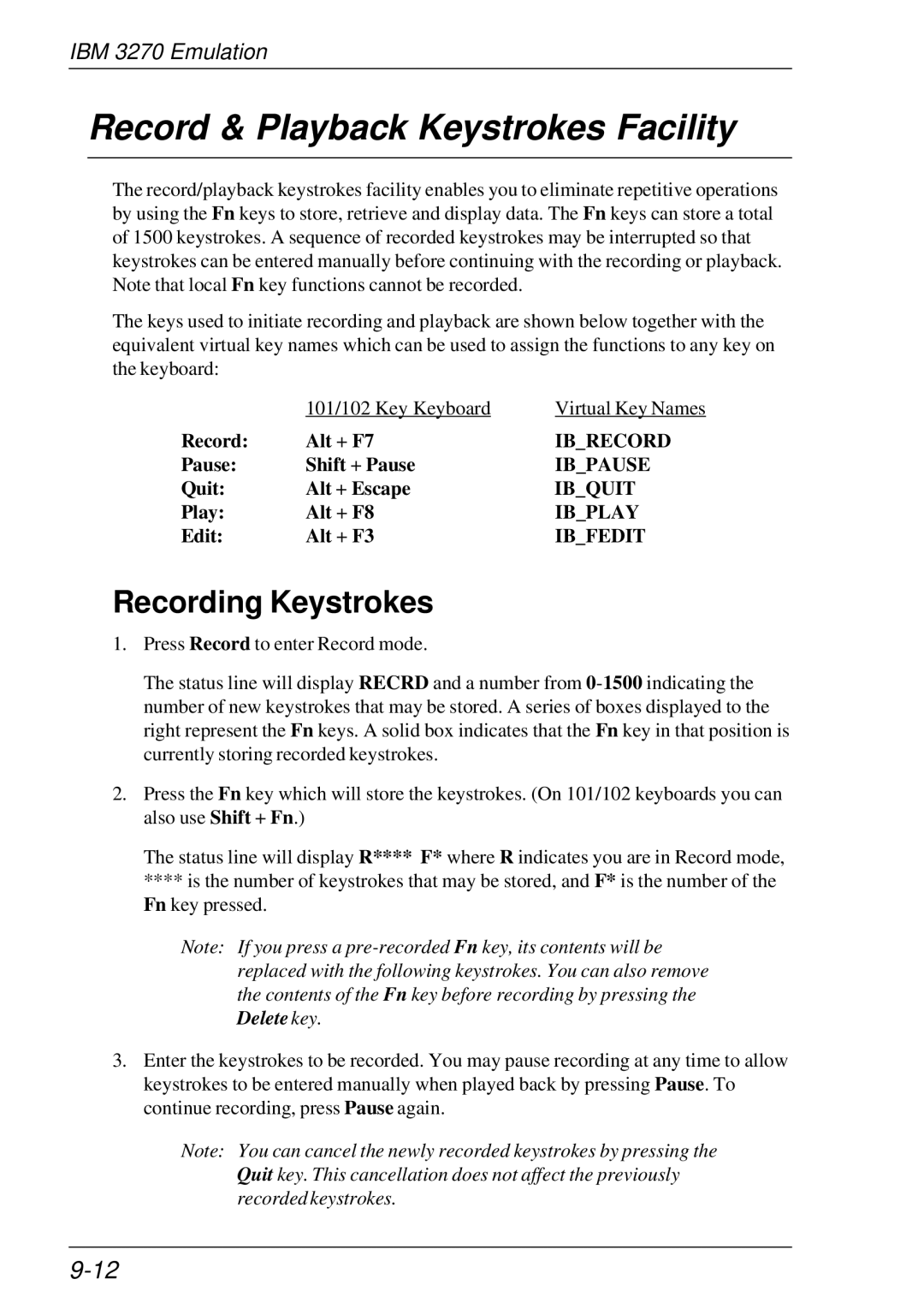 HP t5510 manual Record & Playback Keystrokes Facility, Recording Keystrokes 