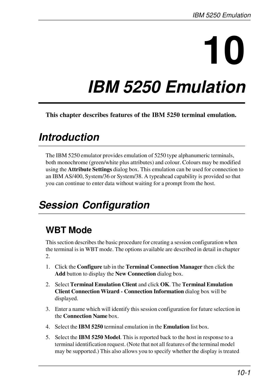 HP t5510 manual IBM 5250 Emulation, 10-1 