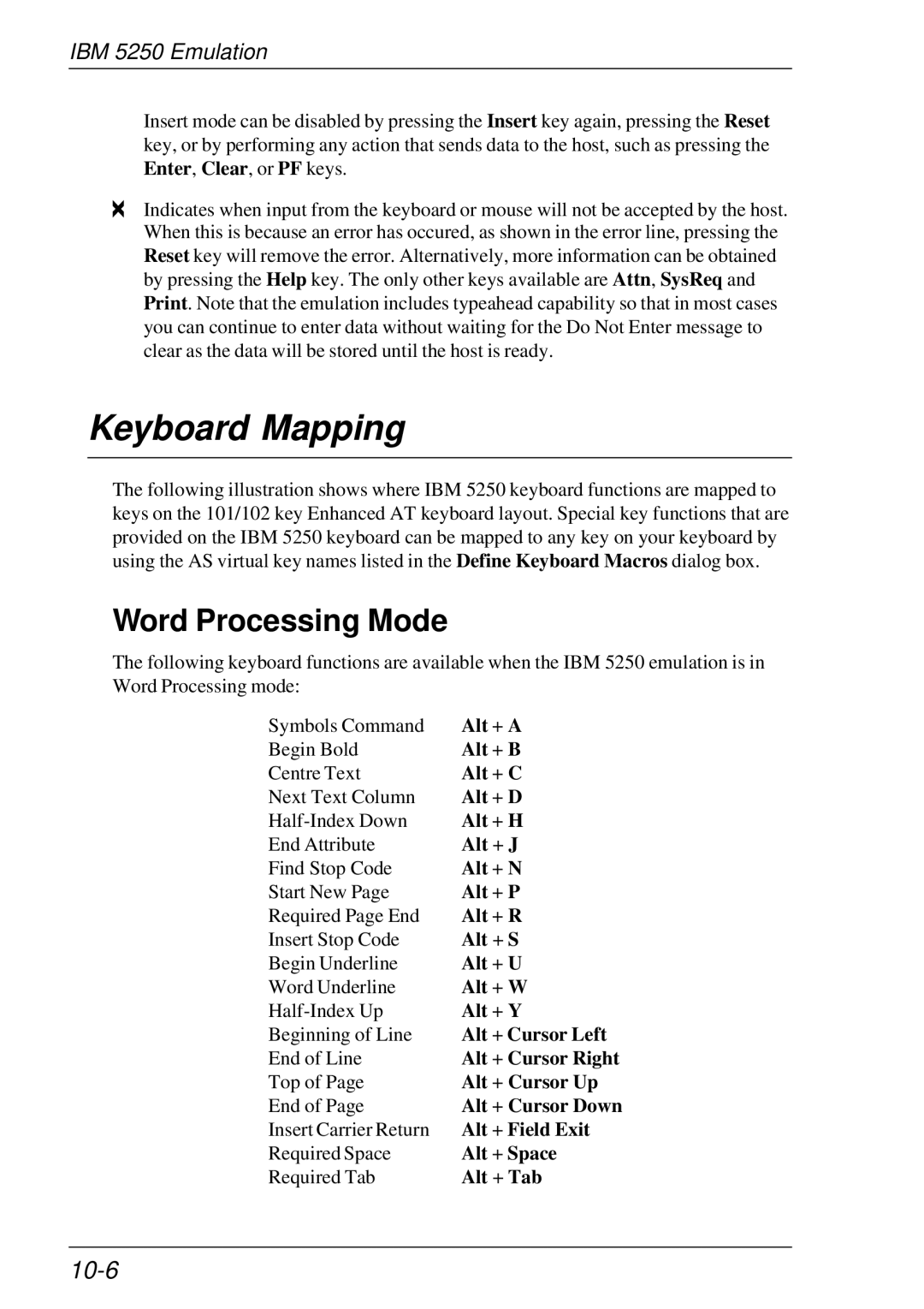 HP t5510 manual Word Processing Mode, 10-6 