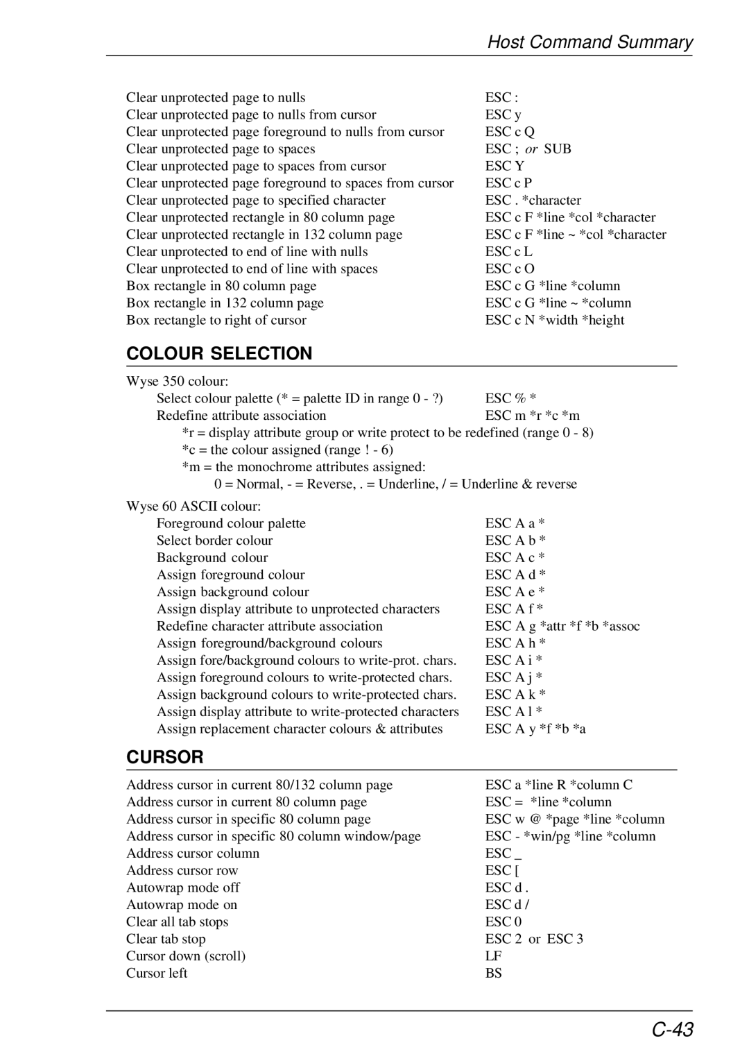 HP t5510 manual Colour Selection, Assign foreground/background colours 