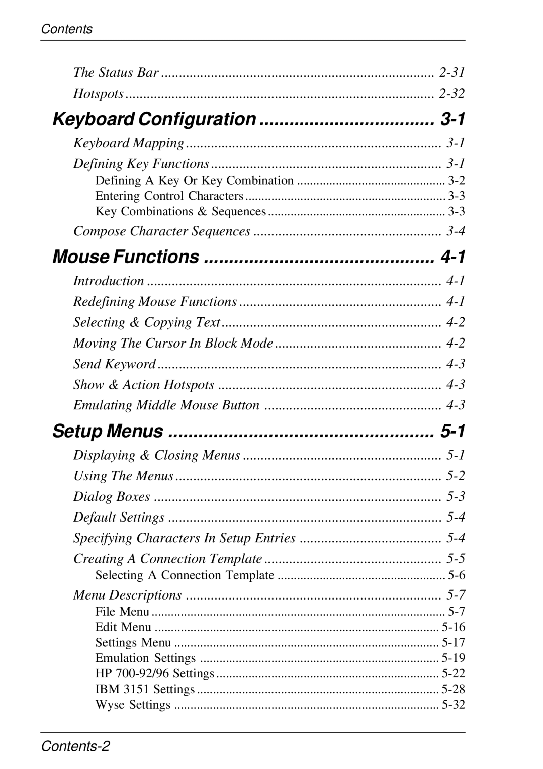 HP t5510 manual Keyboard Configuration, Contents-2 