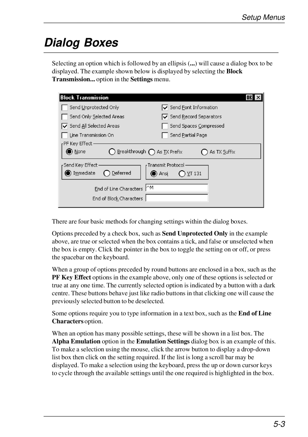 HP t5510 manual Dialog Boxes 