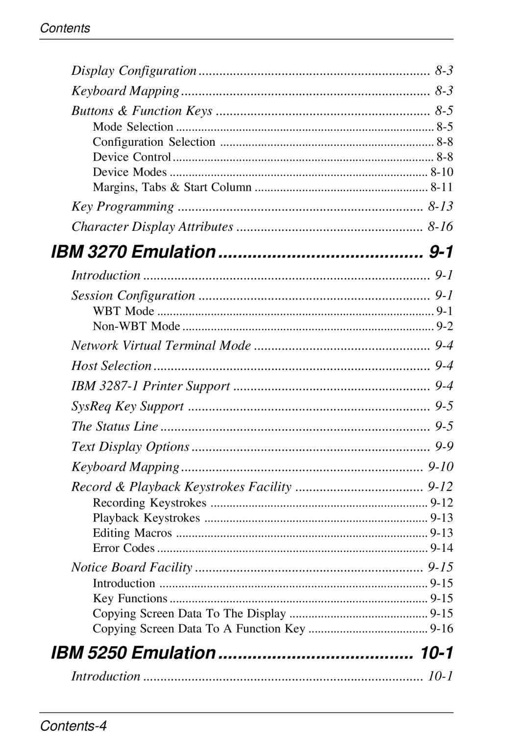 HP t5510 manual IBM 3270 Emulation, Contents-4 