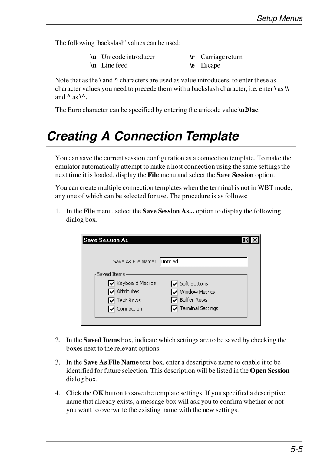 HP t5510 manual Creating a Connection Template 