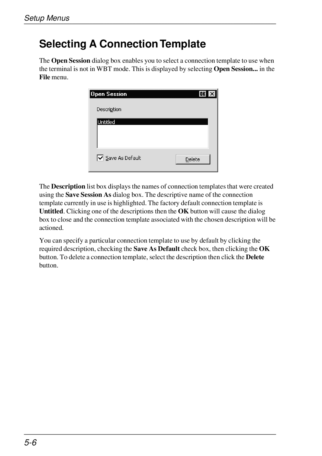 HP t5510 manual Selecting a Connection Template 